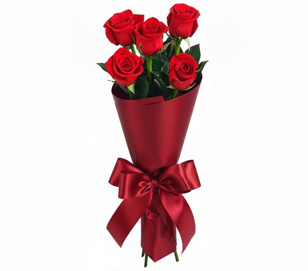 Букет 5 Красных роз Эдлесс Лав в Верхнее Синячихе