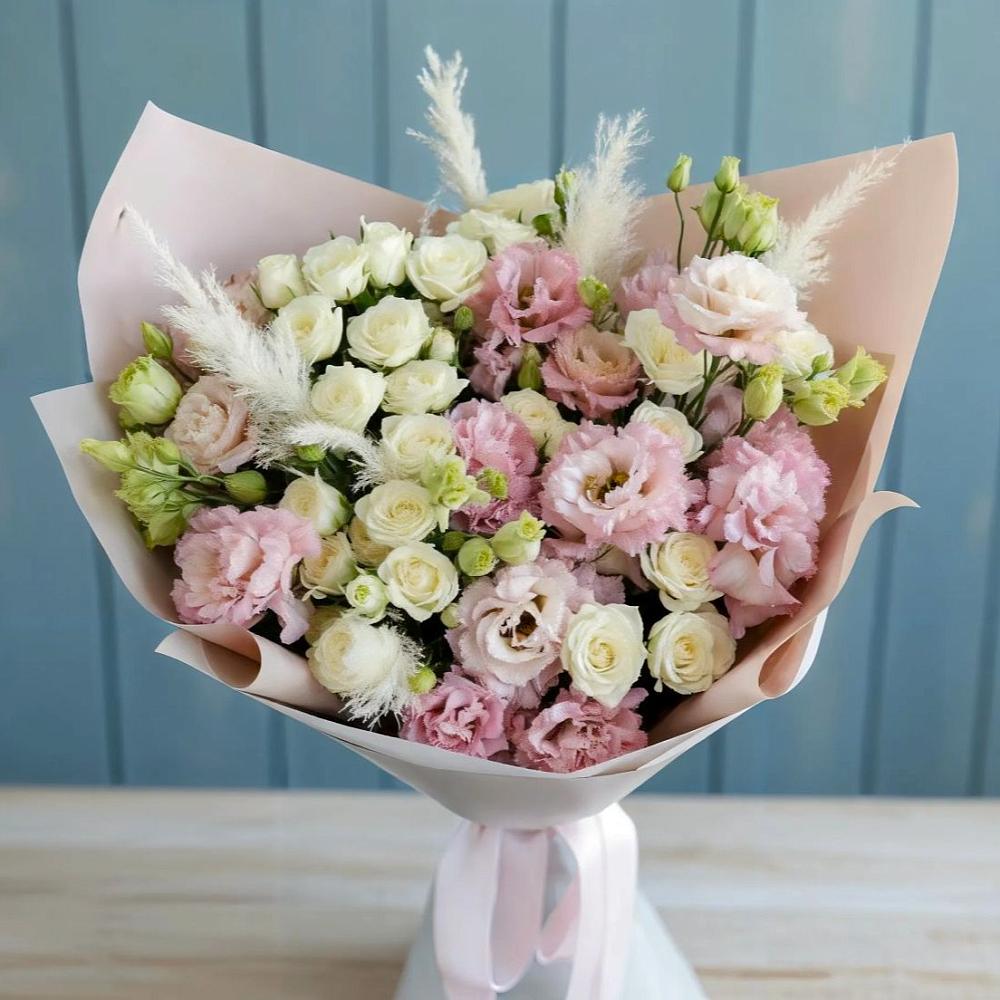 Букет цветов из: Альстромерии и Розы в Верхнее Синячихе