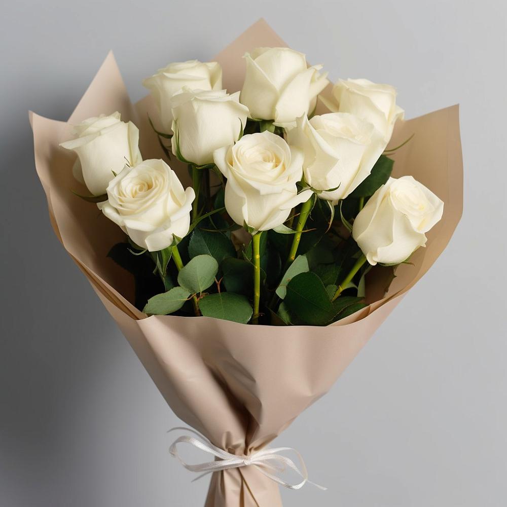 Букет 9 Белых роз Эдлесс Лав в Верхнее Синячихе