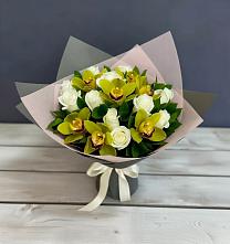 Букет цветов из:  Орхидеи и Розы в Верхнее Синячихе