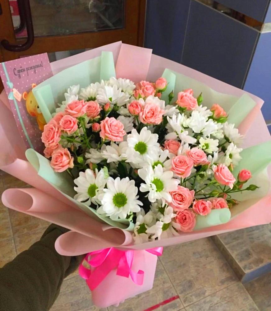 Букет цветов из: Розы и Хризантемы в Верхнее Синячихе