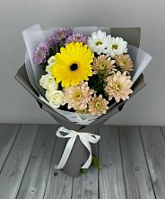 Букет цветов из:  Розы, Герберы и Хризантемы в Верхнее Синячихе