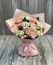 Букет цветов из:  Гвоздики, Розы и Хризантемы в Верхнее Синячихе