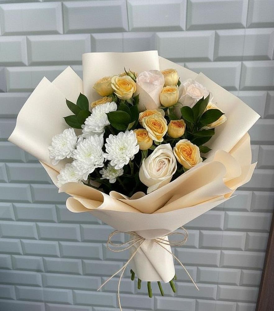 Букет цветов из: Розы и Хризантемы в Верхнее Синячихе