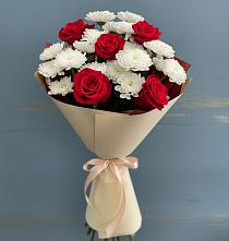 Букет цветов из:  Розы и Хризантемы в Верхнее Синячихе
