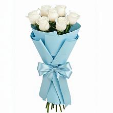 Букет 7 белых роз Проуд в Верхнее Синячихе