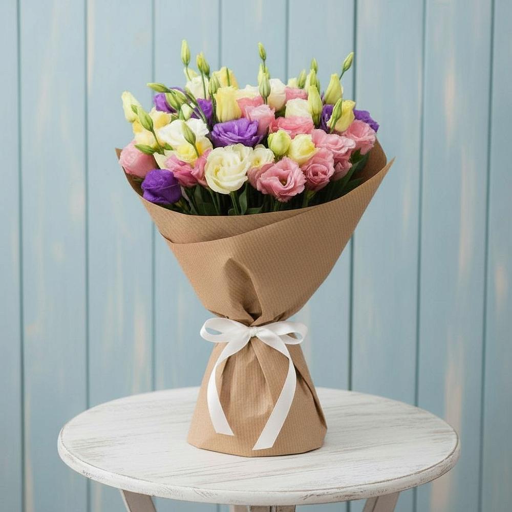 Букет цветов из: Лизиантусы в Верхнее Синячихе