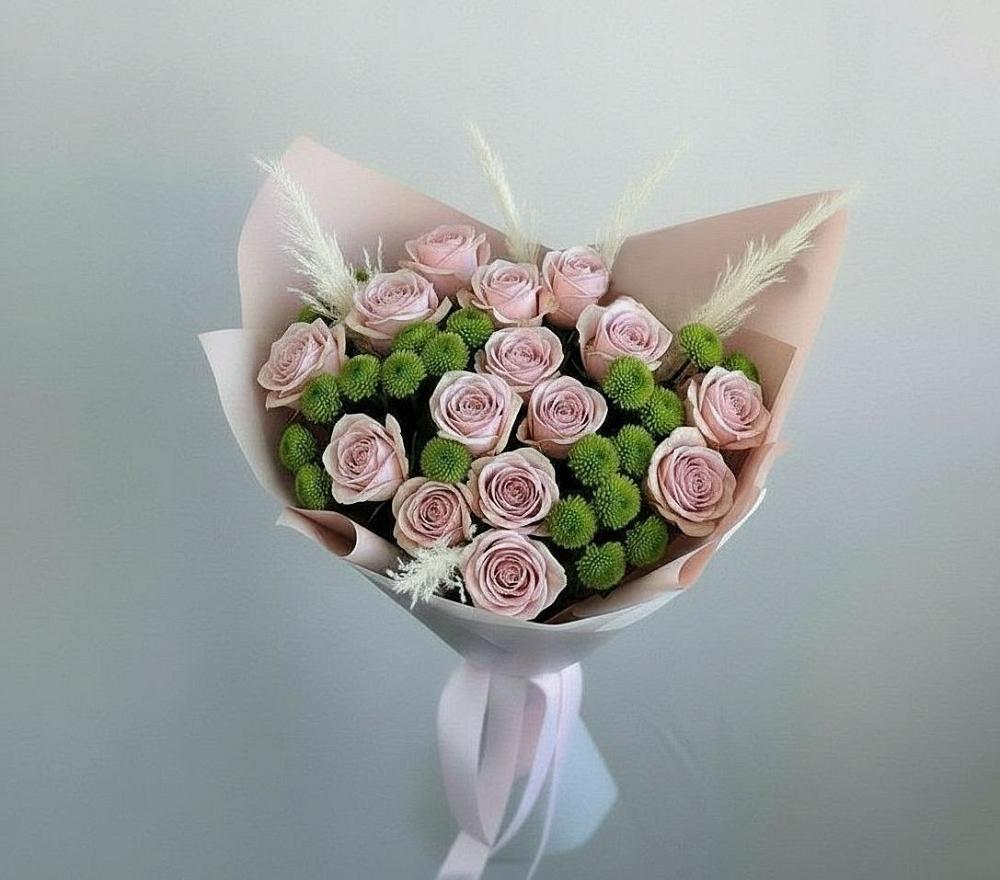 Букет цветов из: Розы и Хризантемы в Верхнее Синячихе