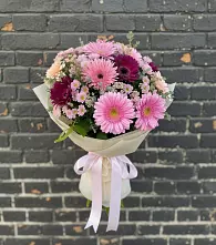 Букет цветов из:  Герберы и Хризантемы в Верхнее Синячихе