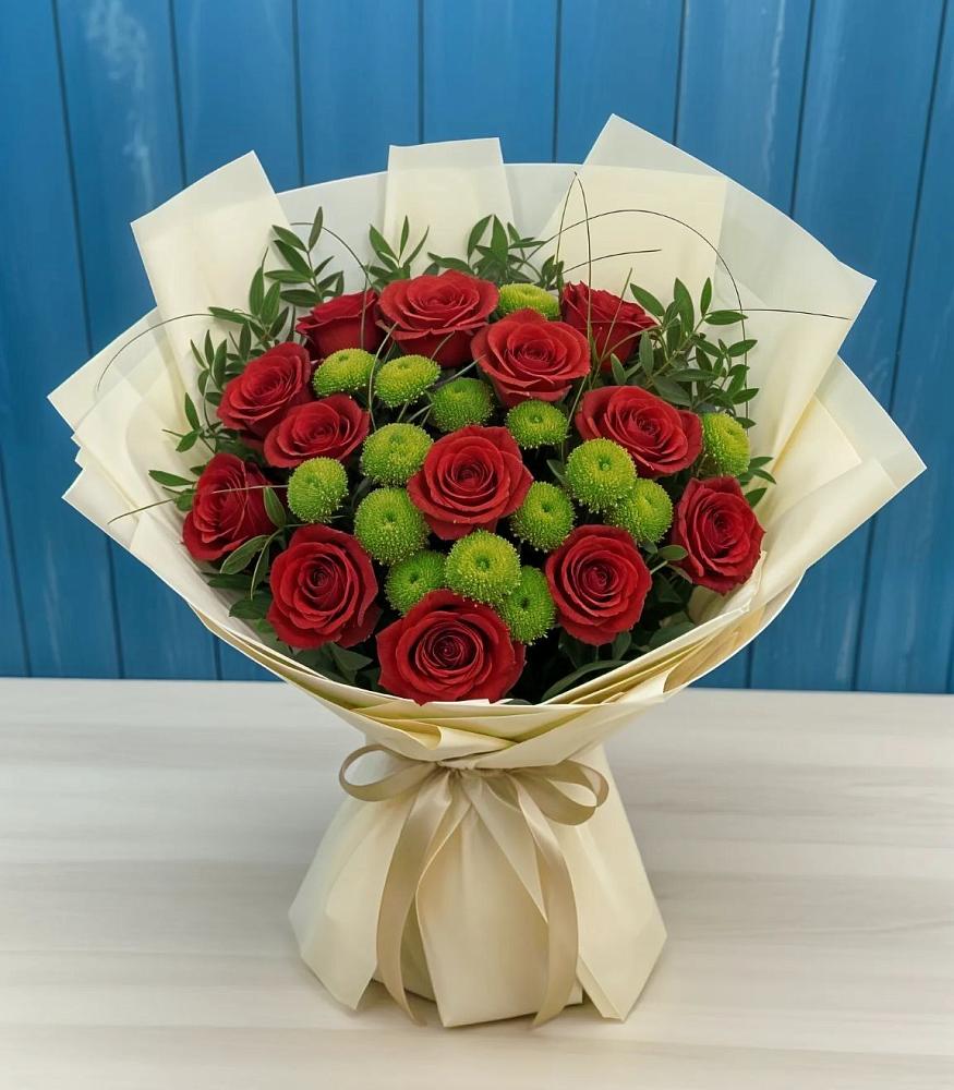 Букет цветов из: Розы и Хризантемы в Верхнее Синячихе